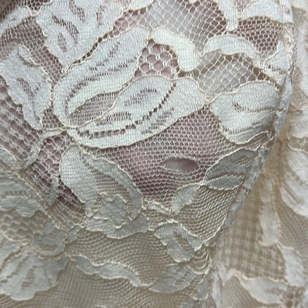 Vintage Vanity Fair Lace Trimmed Slip Dress In Cream 38 L - Picture 4 of 9